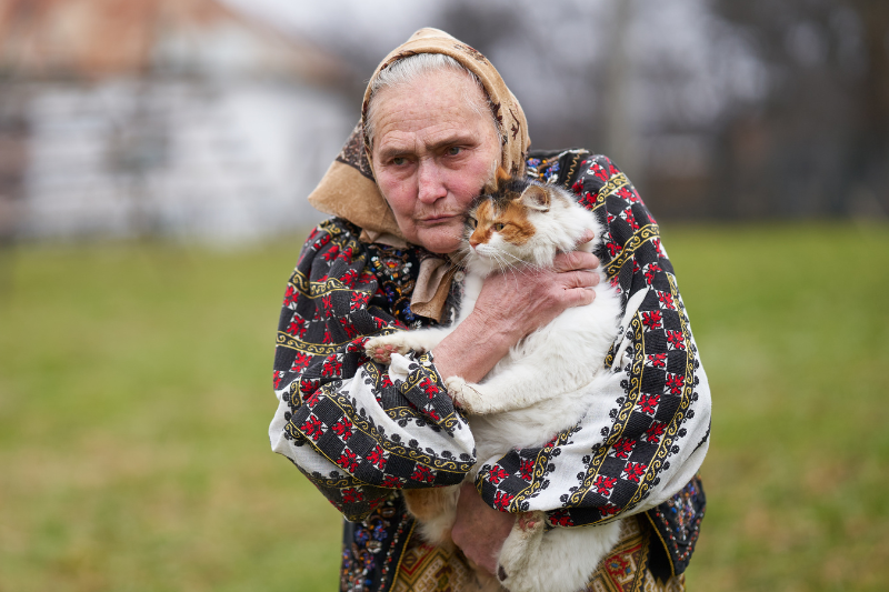 old woman hoarding cats